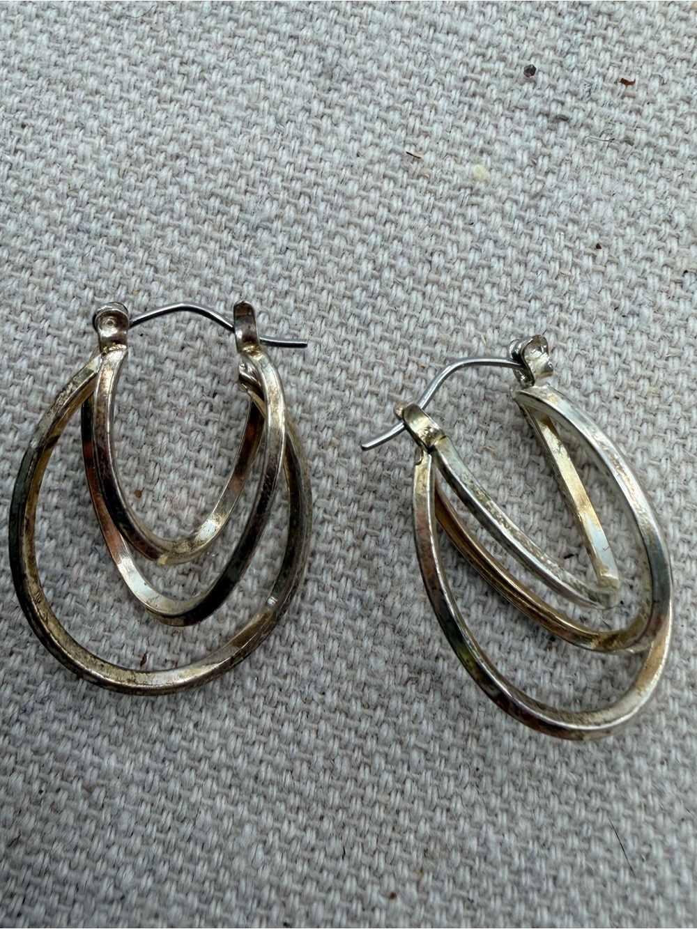 Gold-Tone Triple Hoop Drop Earrings